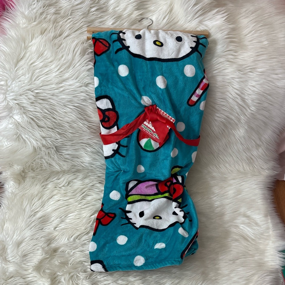 Hello Kitty Teal and Red Blanket